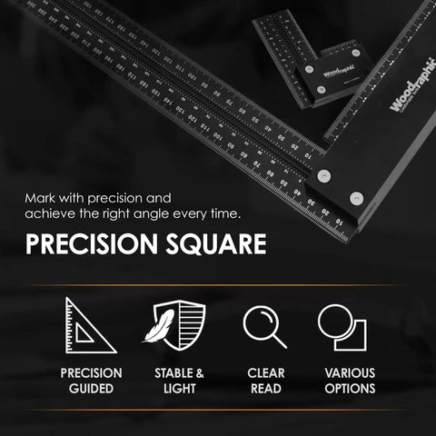 Premium 8 Inch Aluminum Carpenter Square For Pro Level Right Angle Marking And Framing Layout In Woodworking With Machinist Grade Accuracy And Durable Lightweight Construction Woodraphic