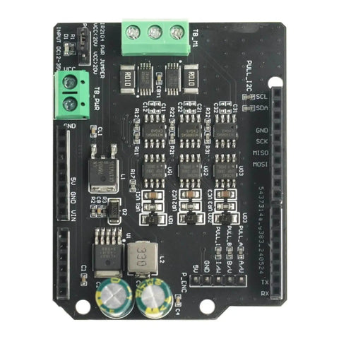 Top view of Pro Grade BLDC Motor Controller for FOC Shields with Open Source Compatibility, hall sensor ready, 12V-35V plug and play