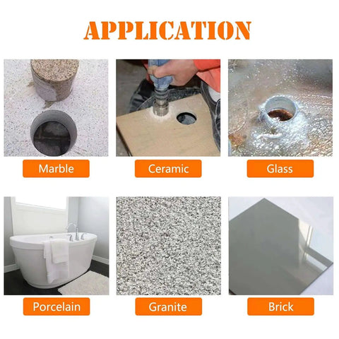 4 Inch Diamond Hole Saw Drill Bit Set For Glass Ceramics Porcelain Ceramic Tile And Marble, used on various materials