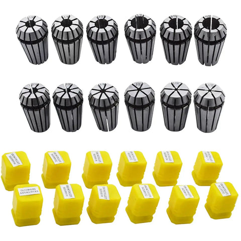 Spring Collet Set ER16 12 Piece For CNC Milling Lathe Workholding And Engraving One Thirty Second To Three Eighth Inch Gripping Range