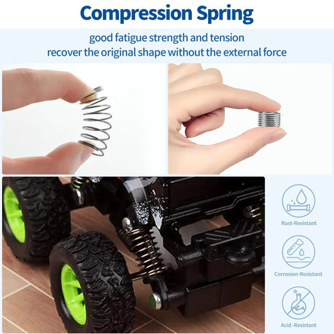 Waltool 115Pcs torsion and mini compression spring set in stainless steel, 21 sizes for shop and home repairs