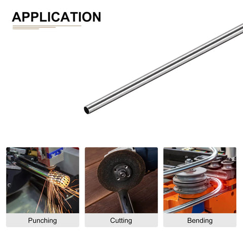 DTGN stainless steel tube, 4mm OD x 0.2mm wall, 250mm length, 304 grade, polished finish