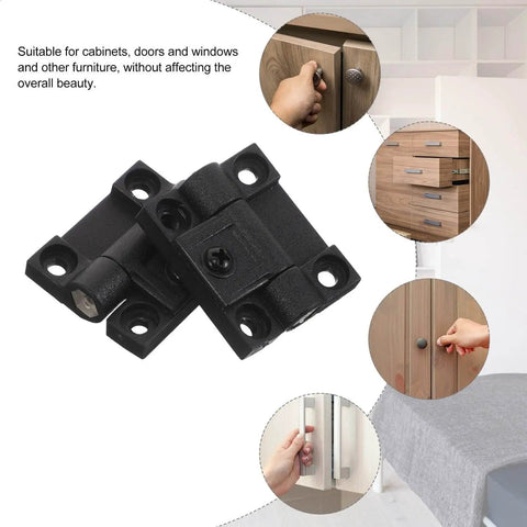Adjustable Black Plastic Cabinet Door Hinges 90 Degree Folding With Torque Positioning For Kitchen Cabinets Closets And Office Desks 1 Pair Durable Anneome