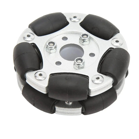 Omni Directional Robot Wheel 60mm Aluminum Alloy Replacement Wheel With 360 Degree Free Rolling And 10 Rubber Rollers