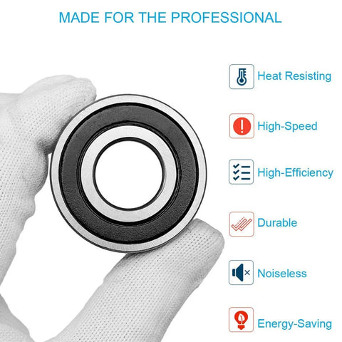 5x11x4 mm MR115-2RS miniature sealed ball bearing held by gloved hand, featuring heat-resistant and high-speed qualities