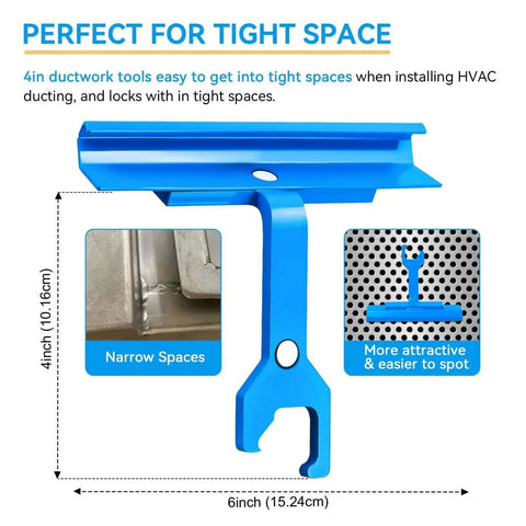 4 Inch Clip Cleat Tool For HVAC Ductwork Quick Install In Tight Spaces PPC PPF Clips Cleats Snap In For TDC And TDF Clamps