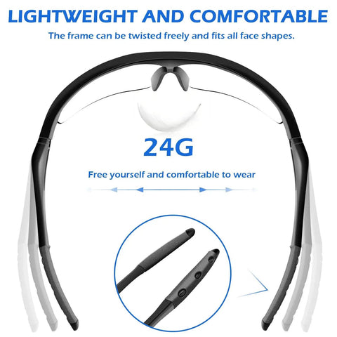 Back view of 12 Pack ANSI Z87.1 Safety Glasses showcasing lightweight, flexible black frame, with clear polycarbonate lenses for men women youth.