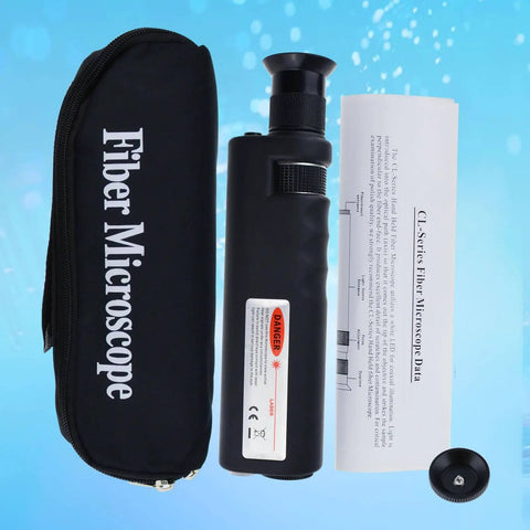 Handheld Fiber Optic Microscope With 400x Magnification, LED Coaxial Illumination, adapters and carrying bag