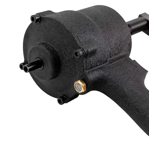 Pro Grade 8mm Pneumatic Hole Puncher Heavy Duty Metal Punching Gun for Doors and Windows, close-up of durable housing and flange opening tool