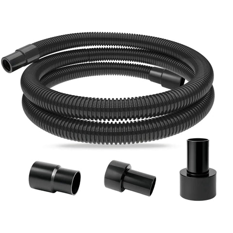 10 Ft Dust Collection Hose Kit With Five Fittings For Woodworking Tools Home Use And Wet Dry Shop Vacuums Includes 1 3/16 In OD Hose 1 In ID
