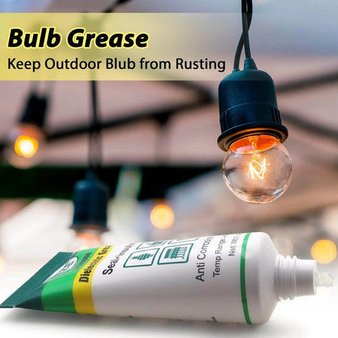 Image showing tube of dielectric grease for electrical connectors near outdoor bulb