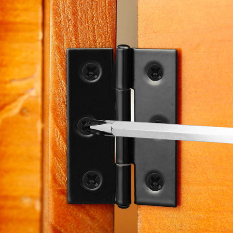 Boao 16-piece small door hinge set, black stainless steel folding butt hinges on wooden door