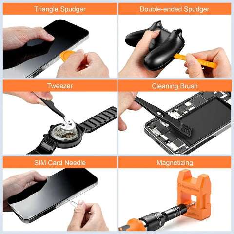 Tools from 117 In 1 Precision Screwdriver Set With Torx Triwing Bits, ideal for MacBook, laptop, PC, RC toys, PS5, Xbox, iPhone, electronics.