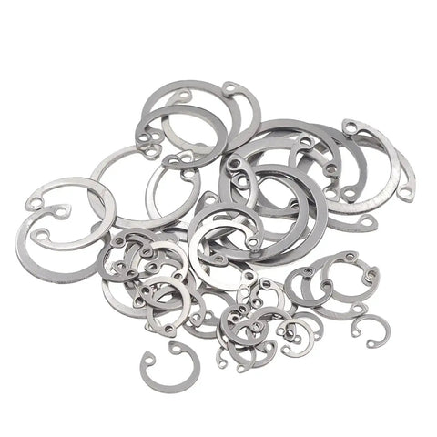 Internal Snap Ring Set 200 Pcs Stainless Steel 304 Metric Circlip Assortment Kit With 10 Sizes displayed on white background