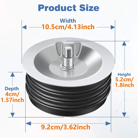 1 Pack 4 Inch End Of Pipe Gripper Mechanical Plug With Galvanized Screw And Wing Nut For Outdoor Sewer Cleanout Drain