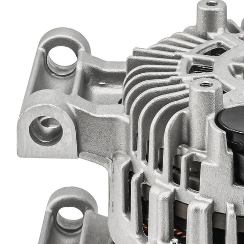 Close-up of Beefed Up 12V 150 Amp Alternator With 6 Groove Pulley For Ford Focus 2008 To 2011 showing detailed construction