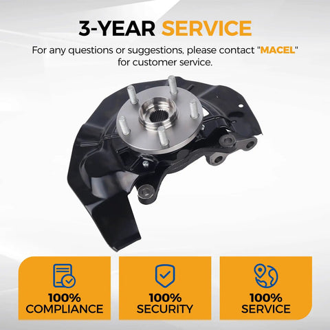 Front Right Steering Knuckle Assembly And Wheel Hub Bearing Direct Fit For 2004-2009 Lexus RX330 RX350 RX400h And 2006-2007 Toyota Highlander Passenger Side Fits Front Right displayed on a service banner.