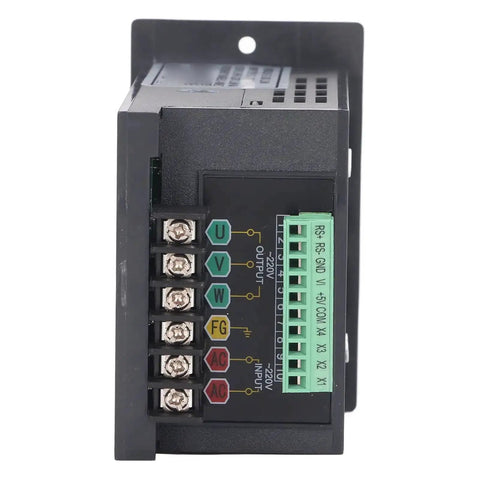 Compact 110V To 220V VFD Inverter For Motors Small Single Phase To Three Phase Converter side view with connection ports