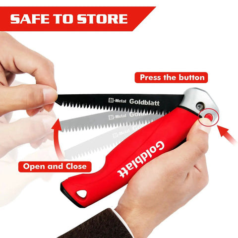 Folding Drywall Saw With Soft Grip Handle Jab Saw For Sheetrock Wallboard Plywood And PVC Pro Grade Tool shown folded