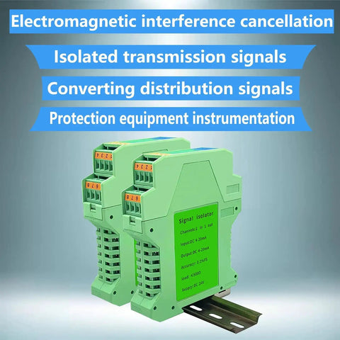 Ultra Slim Signal Isolator DC 24V For PLCs With Analog Output 4 20mA One In One Out Rail Mount Isolated Signal Conditioner