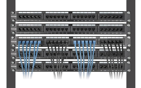 Slim Cat6 Ethernet Patch Cable 3ft 10 Pack Snagless Boot High Speed Network Cable 10Gbps 250MHz in data rack installed