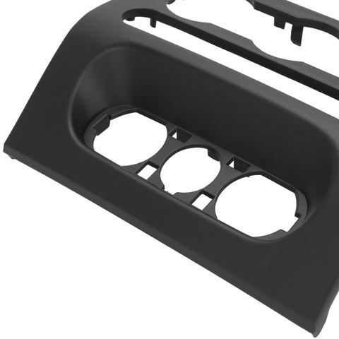 Center Dash Radio Bezel Trim Panel For 2004 To 2008 Ford F150 Replacement, close-up view of black ABS material