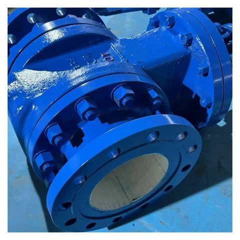 Close-up of Heavy Duty Stop Valve For Plumbing With Hard Seal Gate Design And Easy Install PZ41TC 16 Valve DN100 in blue finish