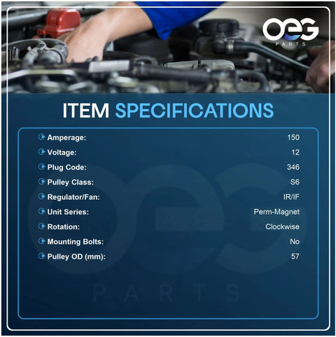 New Beefed Up 150 Amp 12V Alternator Replacement For Cadillac Escalade Avalanche Tahoe Silverado GMC 2005 To 2007 specifications