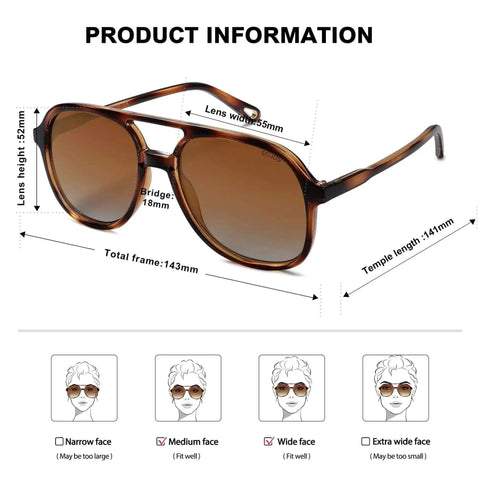 Dope Retro Polarized Aviator Sunglasses For Men And Women Classic 70s 80s Vintage Square Aviators Amber Brown Tortoise Frames SJ2174