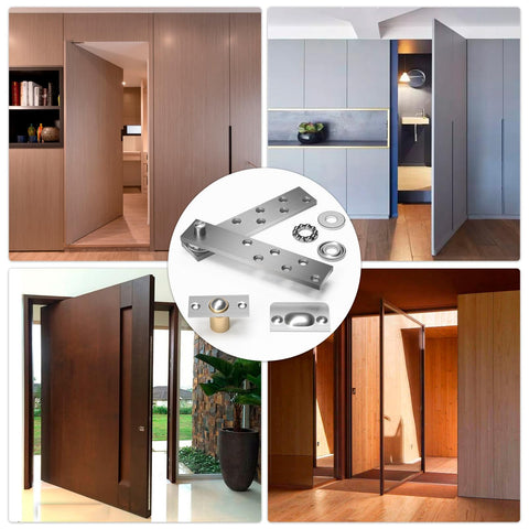 Hidden Door Pivot Hinges Stainless Steel Heavy Duty Hinge Kit For Wood Doors And Secret Doors 360 Degree Shaft Pivot