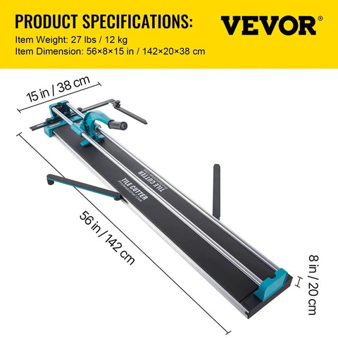Top view of 48 Inch Manual Tile Cutter With Laser Guide And Tungsten Wheel For Porcelain And Tile Cutting, All Steel Frame, 1200 Mm Capacity