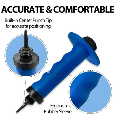 Ergonomic handle of 14 Piece Hole Punch Set With Hollow Punch Kit From Three Sixteenths Inch To One And Three Eighths Inch