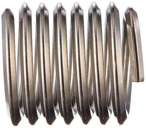 Close-up of a 304 Stainless Steel Beefy Helical Insert M6x1 Thread Repair Pack Of 12 For Automotive Machinery And DIY Projects Built To Last Heavy Duty Fastener Reinforcement And Universal Fit
