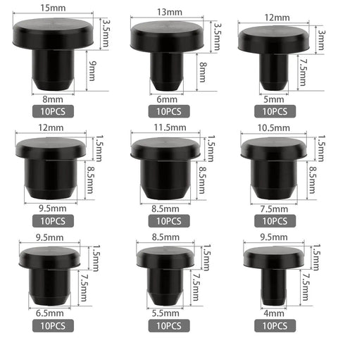 90 Pcs Silicone Rubber Hole Plugs Set In Assorted Sizes From 4mm To 9.5mm, Durable Waterproof Silicone Stopper Plugs For Bottles, Pipes