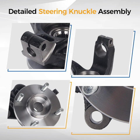 Front Left Steering Knuckle Assembly And Wheel Hub Bearing For Ford Focus 2006 To 2011 showing detailed parts view.