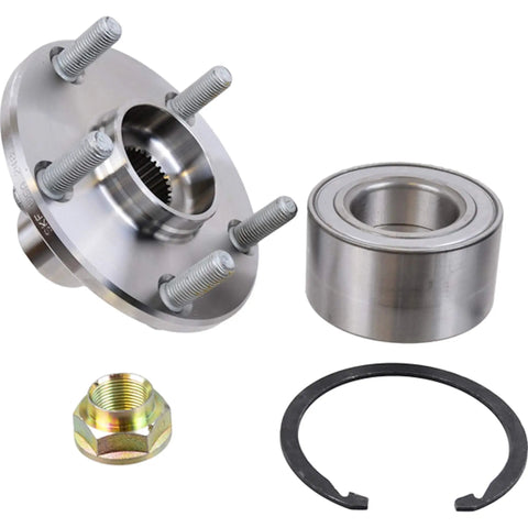 Front Wheel Hub Bearing Kit For Lexus And Toyota, BR930568K Aftermarket Replacement, showing all components for easy installation