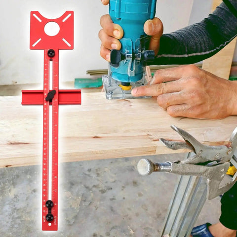 Person using Versatile 24 Inch 4 In 1 Router Milling Groove Bracket With Aluminum Alloy Circle Cutting Jig on wood