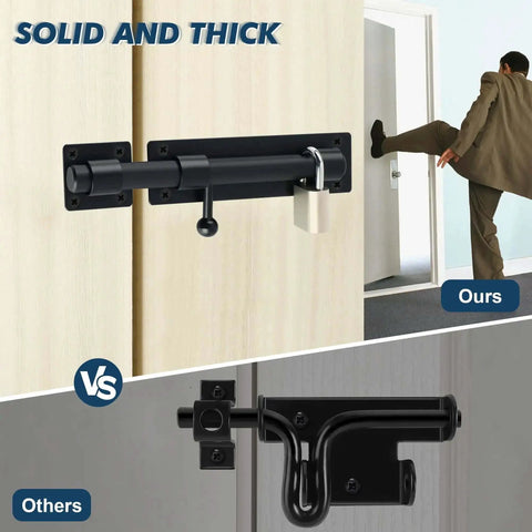 6 Inch Heavy Duty Slide Bolt Latch Built To Last In SUS304 Stainless Steel Barrel Bolt Lock installation comparison