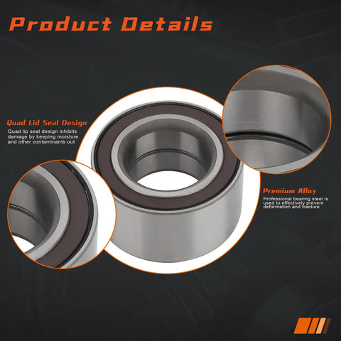 Front Wheel Bearing Pair 510030 Fits Acura Integra 1994-2001, Acura EL 1997-2005, Honda Civic 1992-2005, close-up view of bearing design