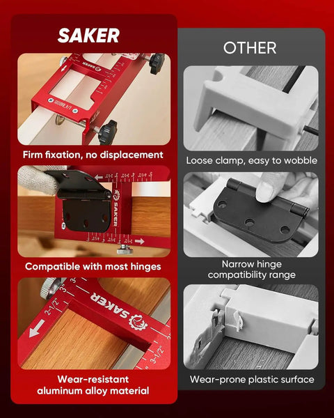 Comparison of adjustable door hinge jig for aluminum alloy doors router template with alternative product; focus on durability and fit