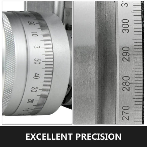 Close-up of measurement scales on 8 Inch Horizontal and Vertical Rotary Table for Milling Machines with 3 Slots MT 3 Compatible.
