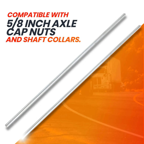 Two Pack 5/8 Inch By 36 Inch Zinc Plated Steel Rods For Axle Shafts On Hand Trucks Dollies Wagons And Wheelbarrows, cold rolled steel for durability