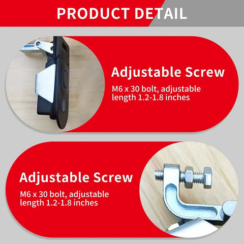 Heavy Duty Compression Latch 35mm Flush Mount Panel Lock with adjustable M6 screw details for Industrial Cabinets and Control Boxes