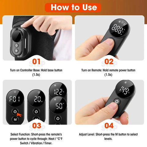 Instructions for Cordless Shoulder Heating Pad With Massage And Remote Control For Real Relief From Rotator Cuff Pain