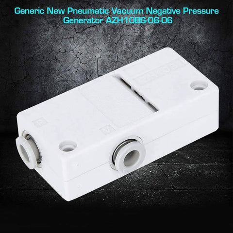 Workhorse Industrial Grade Pneumatic Vacuum Negative Pressure Generator for Automation and Robotics, compact white unit close-up