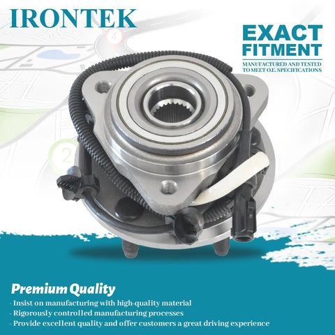 Front Wheel Hub And Bearing Assembly For Ford Ranger 2000 To 2002 XL XLT Edge And Mazda B3000 B4000 Base 5 Lug 4WD With ABS Two Piece Replacement Set