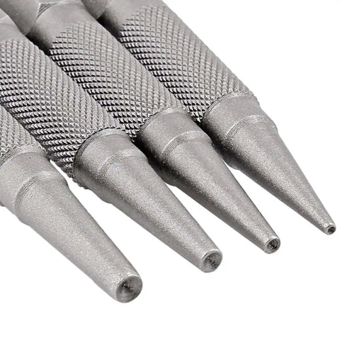 4 Piece Nail Punch Set Center Punch Kit Includes 1/32 1/16 3/32 And 1/8 Inch Nail Setter Tools for Carpentry and Woodworking