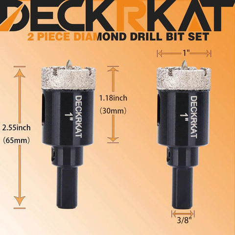 2 Pack 1 Inch Diamond Tipped Hole Saw Bits With Guiding Pilot Bits For Porcelain Tile Ceramic Stone Glass Pottery And Bottles Pro Grade Heavy Duty For Clean Smooth Holes In Hard Materials
