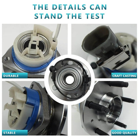 Close-up of Wheel Bearing Hub Assembly 513121 details showing durable design and components for Chevrolet Impala, Cadillac DTS, and others.