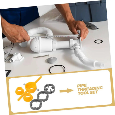 Person using Two Sets Abs Threading Kit For Home Garage Use with Tap and Die Tools Easy Operation Threading For Pipes